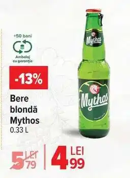 Carrefour Bere blondă Mythos Ofertă