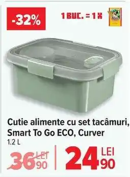 Carrefour Cutie alimente cu set tacâmuri, Smart To Go ECO, Curver Ofertă