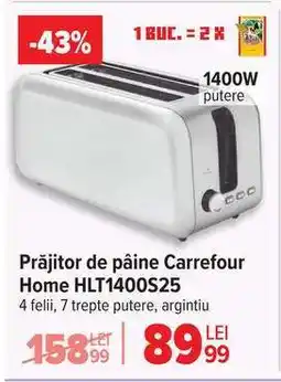 Carrefour Prăjitor de pâine Carrefour Home HLT1400S25 Ofertă