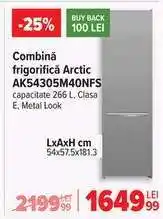 Carrefour Combină frigorifică Arctic AK54305M40NFS Ofertă