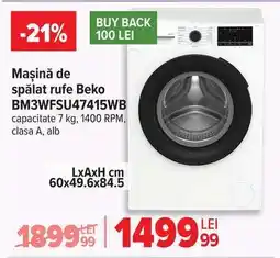 Carrefour Mașină de spălat rufe Beko BM3WFSU47415WB Ofertă