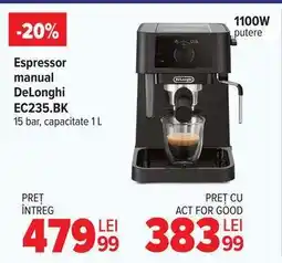 Carrefour Espressor manual DeLonghi EC235.BK Ofertă