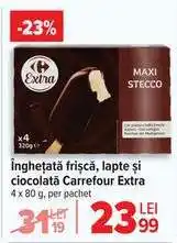 Carrefour Înghețată frișcă, lapte și ciocolată Carrefour Extra Ofertă