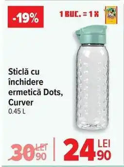 Carrefour Sticlă cu închidere ermetică Dots, Curver Ofertă