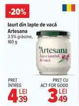 Carrefour Iaurt din lapte de vacă Artesana Ofertă