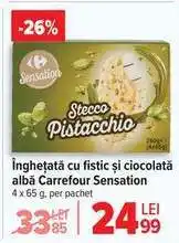 Carrefour Înghețată cu fistic și ciocolată albă Carrefour Sensation Ofertă