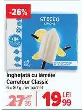 Carrefour Înghețată cu lămâie Carrefour Classic Ofertă
