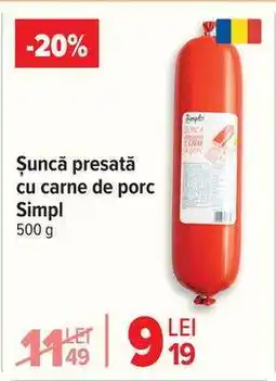 Carrefour Șuncă presată cu carne de porc Simpl Ofertă
