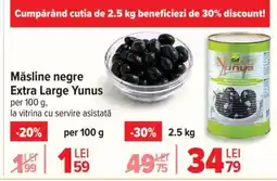 Carrefour Măsline negre extra large Yunus Ofertă