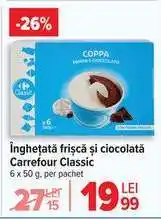 Carrefour Înghețată frișcă și ciocolată Carrefour Classic Ofertă