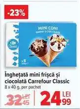 Carrefour Înghețată mini frișcă și ciocolată Carrefour Classic Ofertă