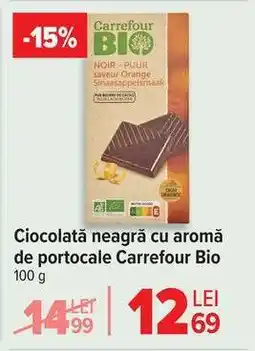 Carrefour Ciocolată neagră cu aromă de portocale Carrefour Bio Ofertă