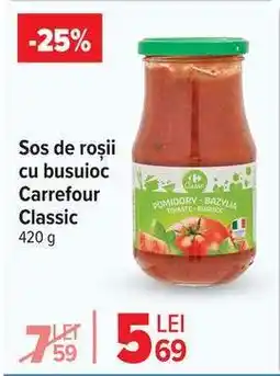 Carrefour Sos de roșii cu busuioc, Carrefour Classic Ofertă