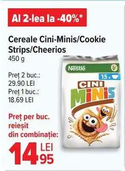 Carrefour Cereale Cini-Minis/Cookie Strips/Cheerios Ofertă