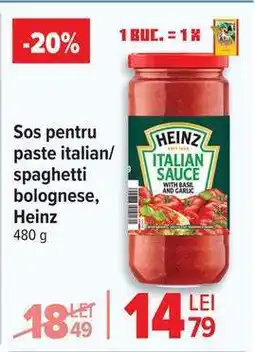 Carrefour Heinz Italian Sauce with Basil and Garlic Ofertă