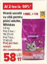 Carrefour Hrană uscată cu vită pentru pisici adulte Whiskas Ofertă