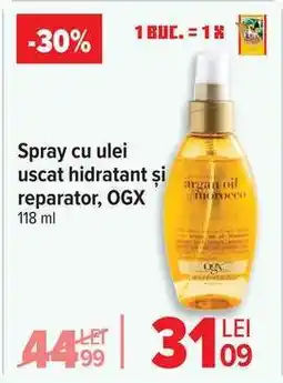 Carrefour Spray cu ulei uscat hidratant și reparator, OGX Ofertă