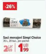 Carrefour Saci menajeri Simpl Choice Ofertă
