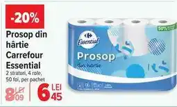 Carrefour Prosoape din hârtie, Carrefour Essential Ofertă