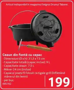 Selgros Cean din fontă cu capac Ofertă