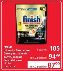 Selgros FINISH Ultimate Plus Lemon Detergent capsule pentru mașina de spălat vase Ofertă