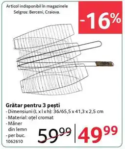 Selgros Grătar pentru 3 pești Ofertă