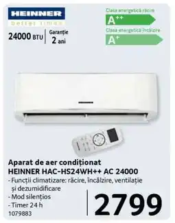 Selgros Aparat de aer condiționat HEINNER HAC-HS24WH++ AC 24000 Ofertă