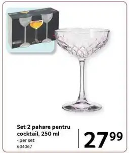 Selgros Set 2 pahare pentru cocktail, 250 ml Ofertă