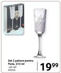 Selgros Set 2 pahare pentru flute, 213 ml Ofertă