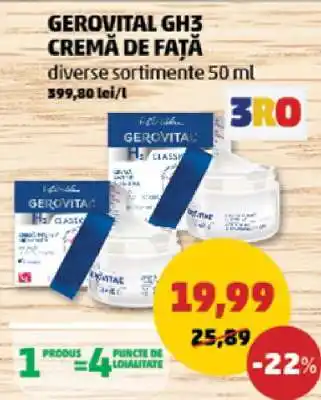 Penny GEROVITAL GH3 CREMĂ DE FAȚĂ Ofertă
