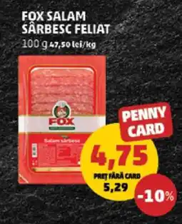 Penny FOX Salam sărbesc feliat Ofertă