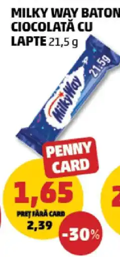 Penny MILKY WAY BATON CIOCOLATĂ CU LAPTE 21,5 g Ofertă