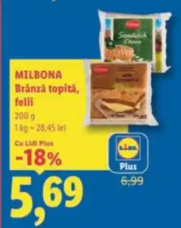 Lidl MILBONA Brânză topită, felii Ofertă