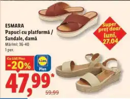 Lidl ESMARA Papuci cu platformă / Sandale, damă Ofertă