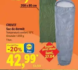 Lidl CRIVIT Sac de dormit Ofertă