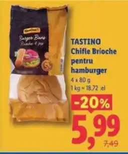 Lidl TASTINO Chifle Brioche pentru hamburger Ofertă