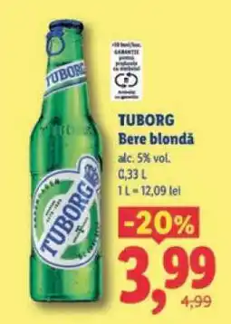 Lidl TUBORG Bere blondă Ofertă