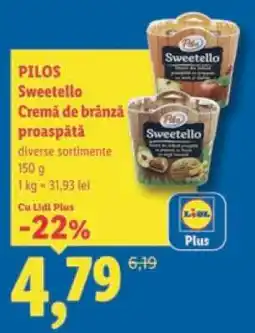 Lidl Pilos Sweetello Cremă de brânză proaspătă Ofertă
