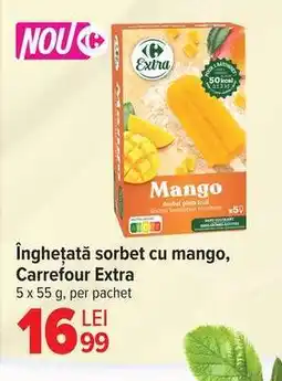 Carrefour Înghețată sorbet cu mango, Carrefour Extra Ofertă