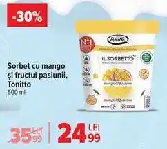 Carrefour Sorbet cu mango și fructul pasiunii, Tonitto Ofertă