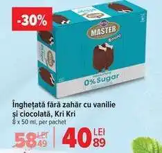 Carrefour Înghețată fără zahăr cu vanilie și ciocolată, Kri Kri Ofertă