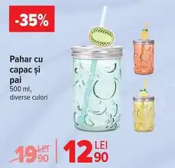 Carrefour Pahar cu capac și pai Ofertă