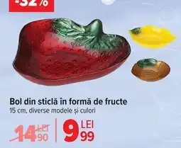 Carrefour Bol din sticlă în formă de fructe Ofertă