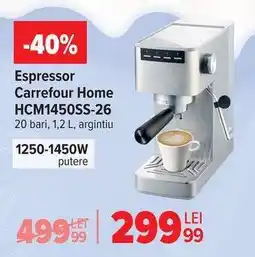 Carrefour Espressor Carrefour Home HCM1450SS-26 Ofertă