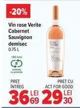 Vin rose Verite Cabernet Sauvignon demisec 0.75 L