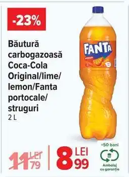 Carrefour Băutură carbogazoasă Coca-Cola Original/lime/lemon/Fanta portocale/struguri Ofertă
