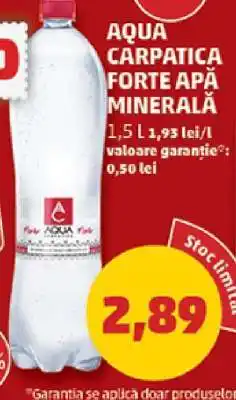 Penny AQUA CARPATICA FORTE APĂ MINERALĂ Ofertă