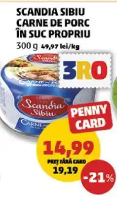 Penny SCANDIA SIBIU Carne de porc în suc propriu Ofertă