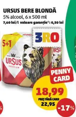 Penny URSUS Bere blondă Ofertă