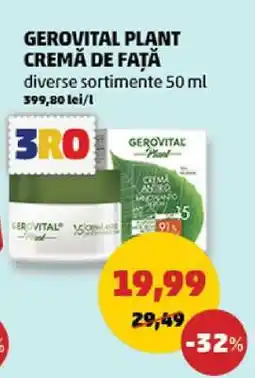 Penny GEROVITAL PLANT CREMĂ DE FAȚĂ Ofertă
